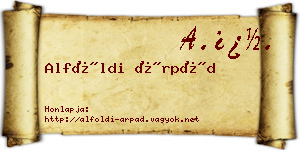 Alföldi Árpád névjegykártya