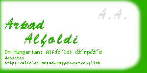 arpad alfoldi business card